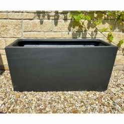 100cm Polystone Large Grey Trough Planter