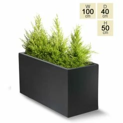 100cm Polystone Large Black Trough Planter -Cheap PLANTERS Store PP0472L add image 5 3390