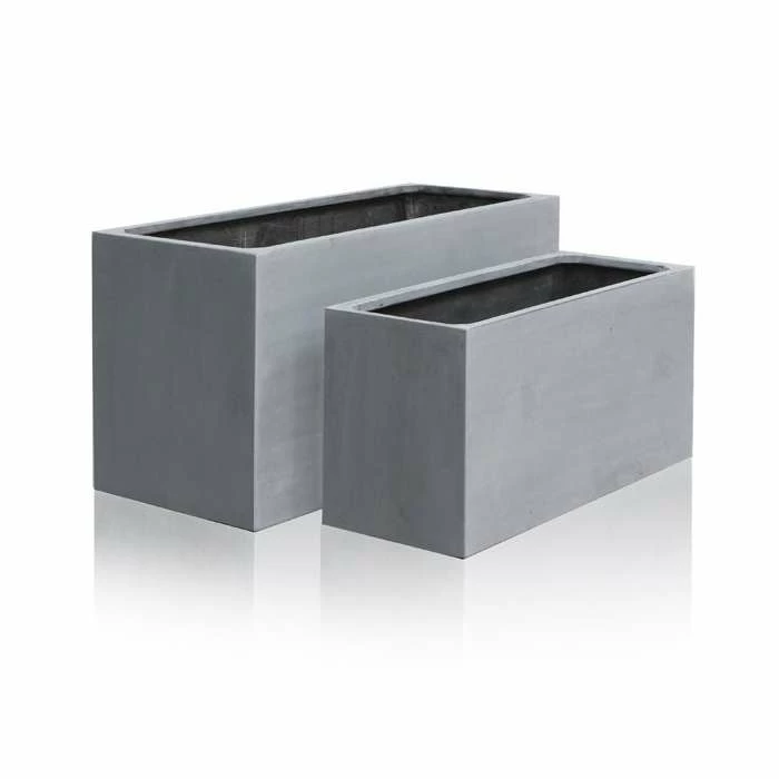 80cm Polystone Small Grey Trough Planter 5 80cm Polystone Small Grey Trough Planter - Image 5