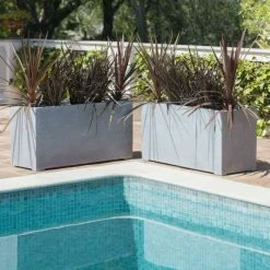 80cm Polystone Small Grey Trough Planter 13 80cm Polystone Small Grey Trough Planter -Cheap PLANTERS Store PP0473S add image 6 fe7c