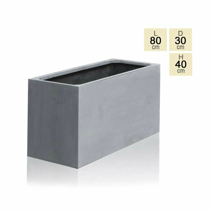 80cm Polystone Small Grey Trough Planter 1 80cm Polystone Small Grey Trough Planter