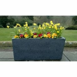 100cm Poly-Terrazzo Large Black Trough Planter -Cheap PLANTERS Store PP0474L add image 5 768d