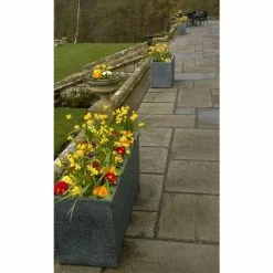 100cm Poly-Terrazzo Large Black Trough Planter -Cheap PLANTERS Store PP0474L add image 6 69bb