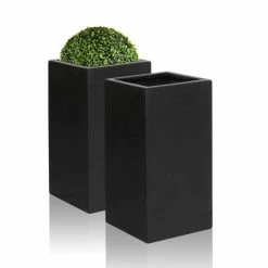 79cm Polystone Large Black Tall Cube Planter -Cheap PLANTERS Store PP0476L add image 4 bf94