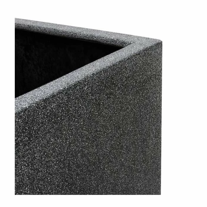 79cm Poly-Terrazzo Large Black Tall Cube Planter 3 79cm Poly-Terrazzo Large Black Tall Cube Planter - Image 3