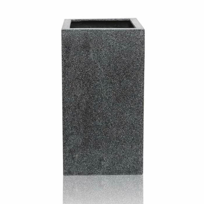 79cm Poly-Terrazzo Large Black Tall Cube Planter 5 79cm Poly-Terrazzo Large Black Tall Cube Planter - Image 5