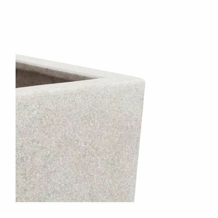 79cm Polyterrazzo Large White Tall Cube Planter 2 79cm Polyterrazzo Large White Tall Cube Planter - Image 2