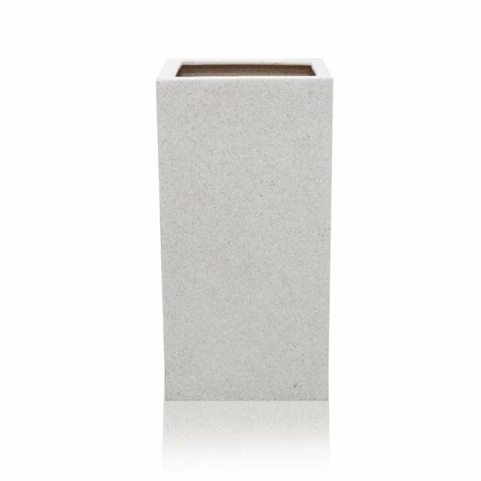 79cm Polyterrazzo Large White Tall Cube Planter 4 79cm Polyterrazzo Large White Tall Cube Planter - Image 4
