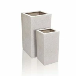 60cm Poly-Terrazzo Small White Tall Cube Planter -Cheap PLANTERS Store PP0479S add image 4 909f