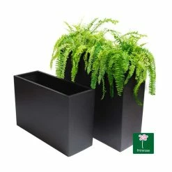 90cm Tall Trough Fibreglass Planter in Matt Black - By Primrose™ -Cheap PLANTERS Store PP0494L add image 1 f829