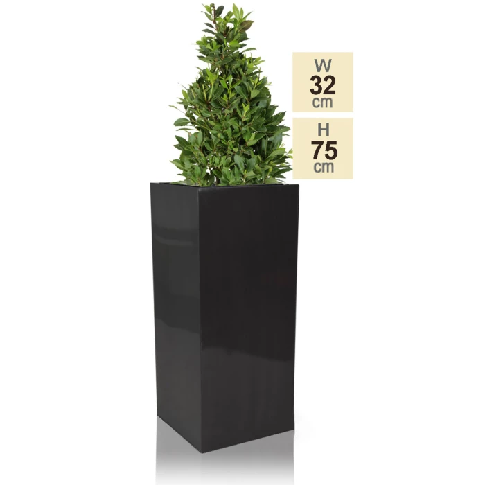 H75cm Zinc Galvanised Tall Platinum Cube Planter - By Primrose™ 3 H75cm Zinc Galvanised Tall Platinum Cube Planter - By Primrose™ - Image 3