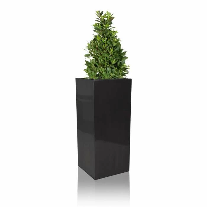 H75cm Zinc Galvanised Tall Platinum Cube Planter - By Primrose™ 1 H75cm Zinc Galvanised Tall Platinum Cube Planter - By Primrose™