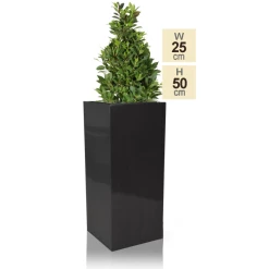 H50cm Zinc Galvanised Tall Platinum Cube Planter - By Primrose™ -Cheap PLANTERS Store PP0500S main image 1795