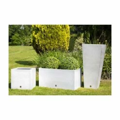 80 x 24cm Gloss Fibreglass Trough Planter in White - By Primrose™ -Cheap PLANTERS Store PP0646S add image 2 704d