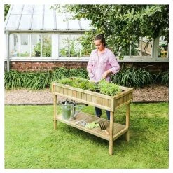 Raised Wooden Herb Bed 122cm -Cheap PLANTERS Store PP13051 add image 2 b654