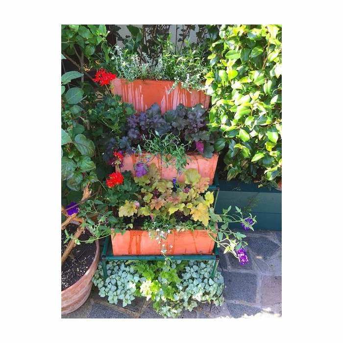 76cm Terracotta Fibrecotta Tall Trough Planter 4 76cm Terracotta Fibrecotta Tall Trough Planter - Image 4