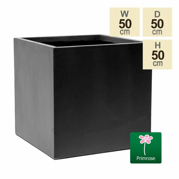 50cm Terracotta Fibrecotta Dark Grey Cube Planter 1 50cm Terracotta Fibrecotta Dark Grey Cube Planter