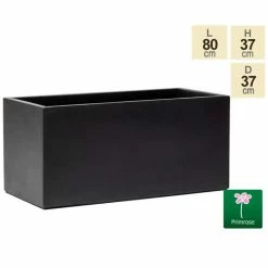 80cm Terracotta Fibrecotta Dark Grey Trough Planter -Cheap PLANTERS Store PP1765L add image 1 1e38