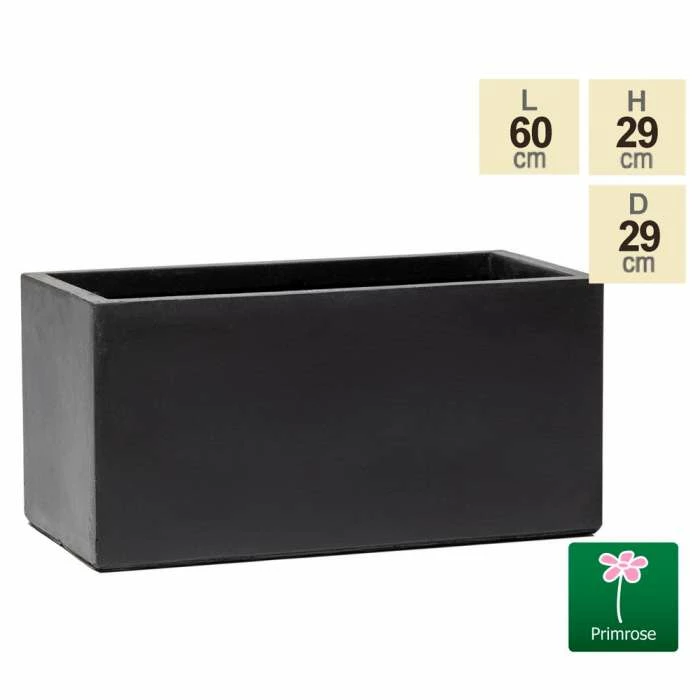 60cm Terracotta Fibrecotta Dark Grey Trough Planter 2 60cm Terracotta Fibrecotta Dark Grey Trough Planter - Image 2