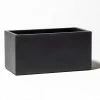 60cm Terracotta Fibrecotta Dark Grey Trough Planter