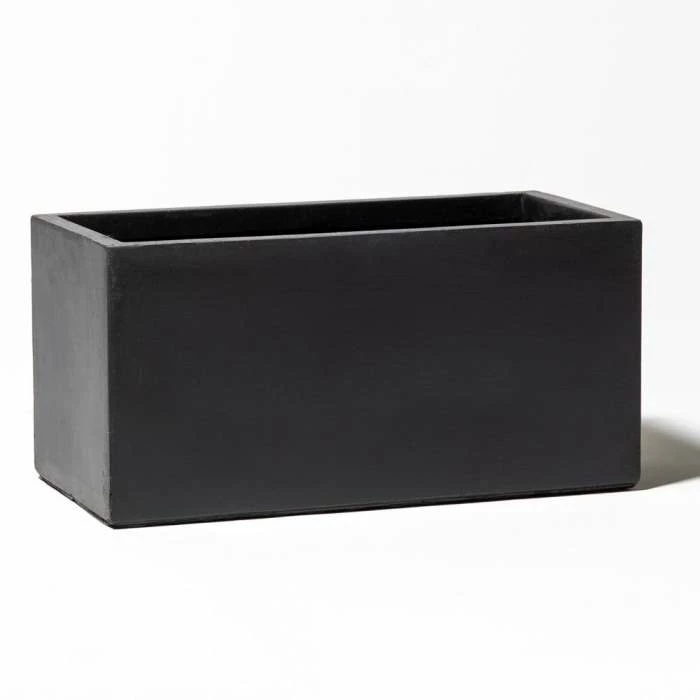 60cm Terracotta Fibrecotta Dark Grey Trough Planter 1 60cm Terracotta Fibrecotta Dark Grey Trough Planter