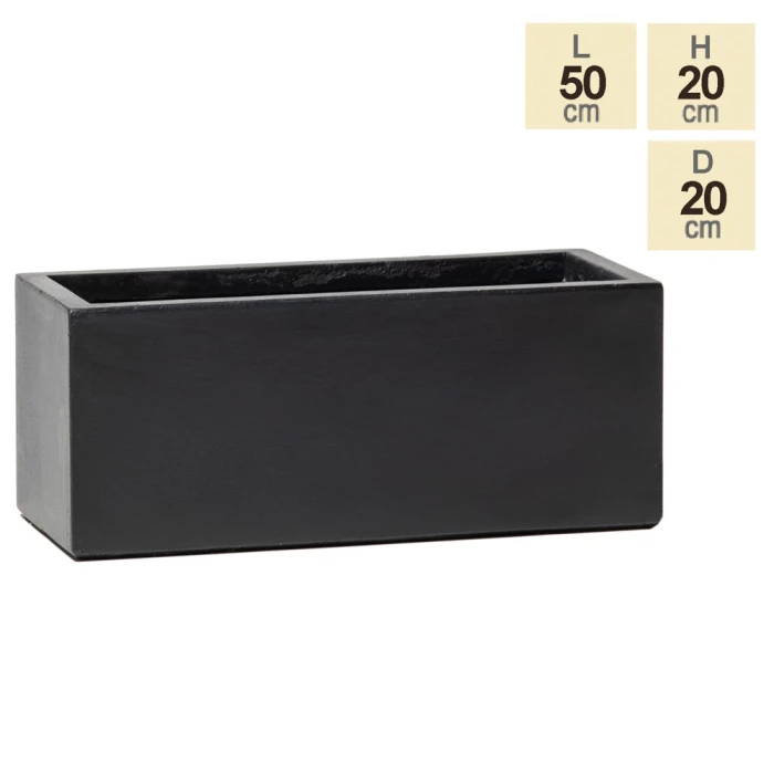 50cm Terracotta Fibrecotta Dark Grey Trough Planter 3 50cm Terracotta Fibrecotta Dark Grey Trough Planter - Image 3