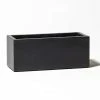 50cm Terracotta Fibrecotta Dark Grey Trough Planter