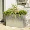 89cm Zinc Tall Trough Planter with Insert in Silver - By Primrose™