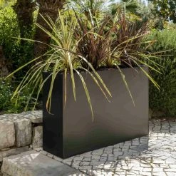 89cm Black Zinc Tall Trough Planter with Insert - By Primrose™ -Cheap PLANTERS Store PP1772M add image 5 aa36
