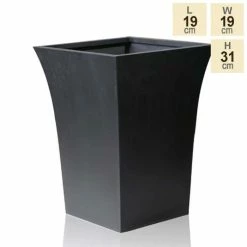 H31cm Black Square Flared Planter - By Primrose™ -Cheap PLANTERS Store PP1841S1 ac94
