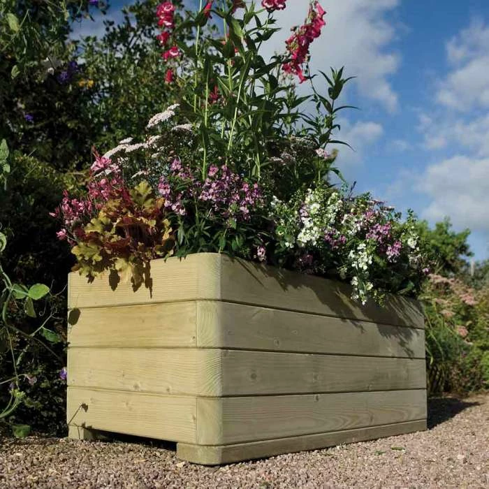W1m (3ft 3in) Wooden Rectangular Marberry Planter by Rowlinson® 2 W1m (3ft 3in) Wooden Rectangular Marberry Planter by Rowlinson® - Image 2