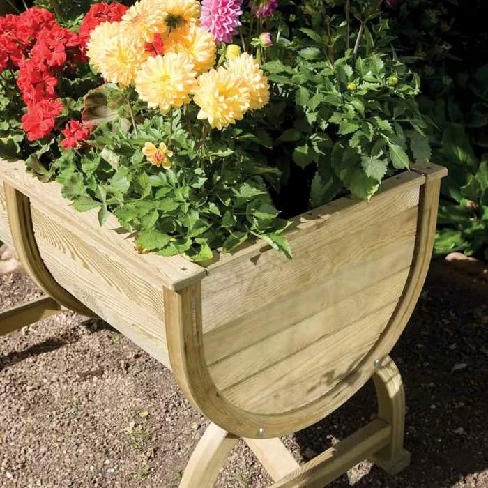 W1.07m (3ft 6in) Wooden Marberry Barrel Planter by Rowlinson® 2 W1.07m (3ft 6in) Wooden Marberry Barrel Planter by Rowlinson® - Image 2