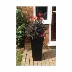 H70cm Black Zinc Tall Flared Square Planter - By Primrose™ -Cheap PLANTERS Store PP1890M add image 2 8295