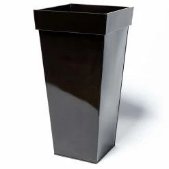 H80cm Mocha Brown Zinc Tall Flared Square Planter - By Primrose™ -Cheap PLANTERS Store PP1891L add image 4 cf0a
