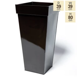 H80cm Mocha Brown Zinc Tall Flared Square Planter - By Primrose™ -Cheap PLANTERS Store PP1891L main image cce4