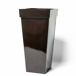 H70cm Mocha Brown Zinc Tall Flared Square Planter - By Primrose™ -Cheap PLANTERS Store PP1891M add image 4 9bf3