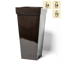H70cm Mocha Brown Zinc Tall Flared Square Planter - By Primrose™ -Cheap PLANTERS Store PP1891M main image 76b2