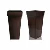 H70cm Mocha Brown Zinc Tall Flared Square Planter - By Primrose™