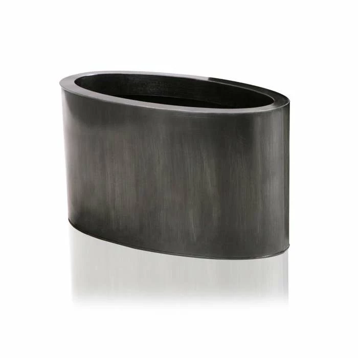 W60cm Platinum Low Oval Zinc Galvanised Planter - By Primrose™ 3 W60cm Platinum Low Oval Zinc Galvanised Planter - By Primrose™ - Image 3