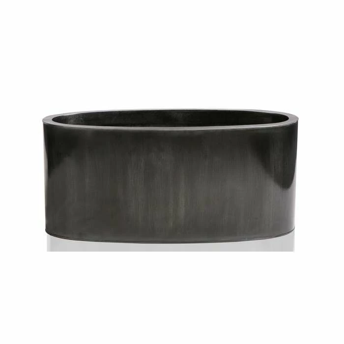 W60cm Platinum Low Oval Zinc Galvanised Planter - By Primrose™ 1 W60cm Platinum Low Oval Zinc Galvanised Planter - By Primrose™