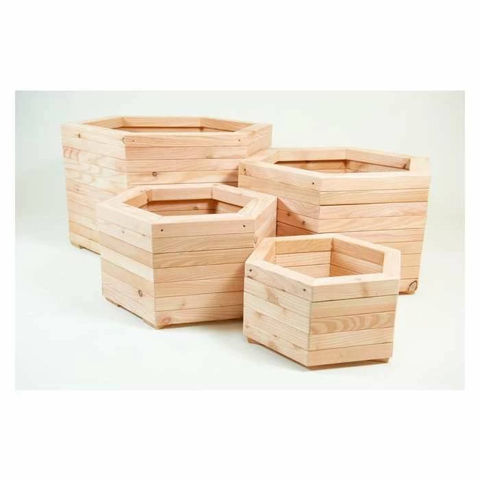 59cm Larch Hexagonal Planter - Medium 2 59cm Larch Hexagonal Planter - Medium - Image 2