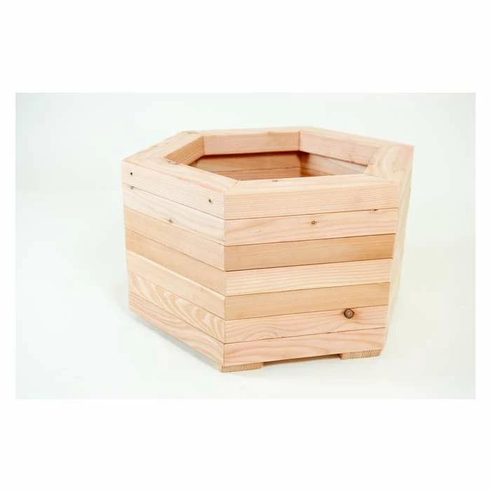 59cm Larch Hexagonal Planter - Medium 1 59cm Larch Hexagonal Planter - Medium