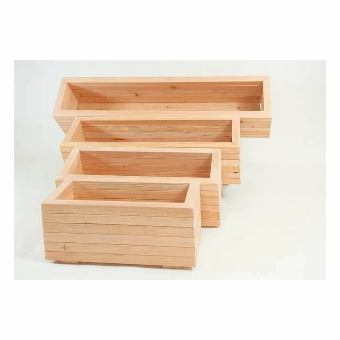 84cm Larch Wood Medium Trough Planter 2 84cm Larch Wood Medium Trough Planter - Image 2