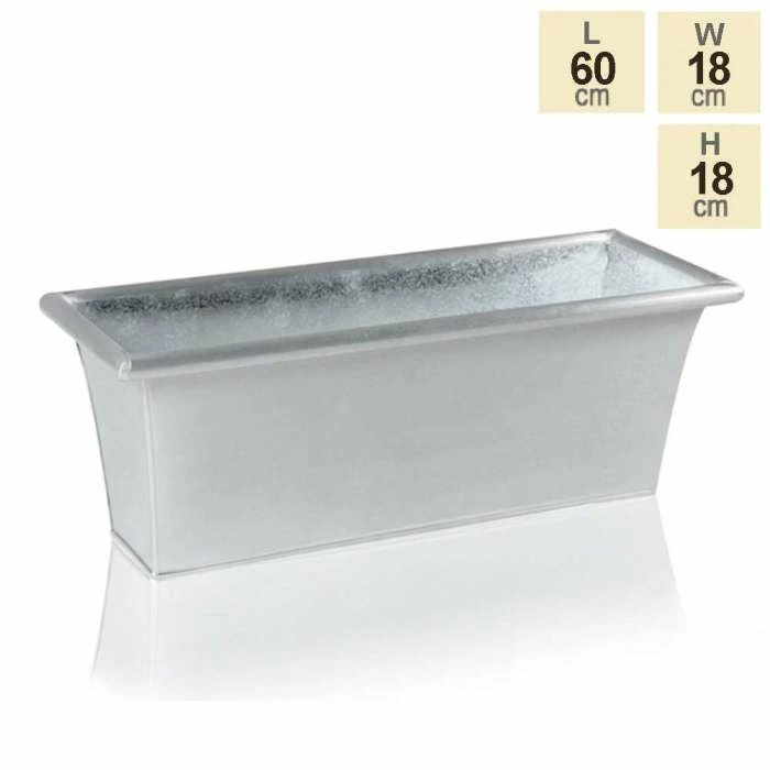 60cm Zinc Galvanised Trough Planter - By Primrose™ 4 60cm Zinc Galvanised Trough Planter - By Primrose™ - Image 4