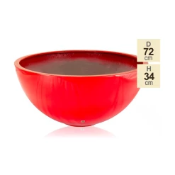 72cm Fibreglass Red High Gloss Low Bowl Planter - By Primrose® -Cheap PLANTERS Store PP2108RED main image 5c36
