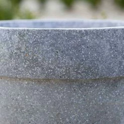 Round 44cm Handmade Fiberstone Rimmed Planter in Grey - Exclusive to Primrose -Cheap PLANTERS Store PP21GRYM PP21GRYL 3 a029