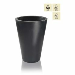 69cm Polystone Black Calgary Tall Planter