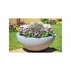 90cm Polystone Grey Lismore Low Planter