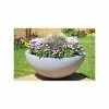 70cm Polystone Lismore Grey Low Planter