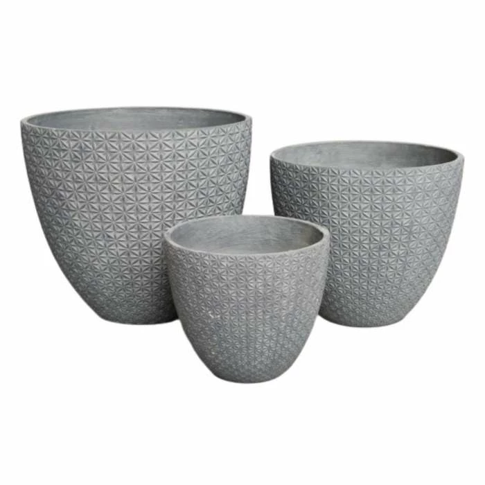 H48cm Large Frostproof Concrete Star Egg Planter in Engraved Design 2 H48cm Large Frostproof Concrete Star Egg Planter in Engraved Design - Image 2